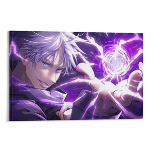 Gojo Satoru Anime Canvas  Art, Purple Manga Poster for Gaming Room Decor, Jujutsu Kaisen Inspired Anime Bedroom  Art, Otaku Room Setup Gift Wall