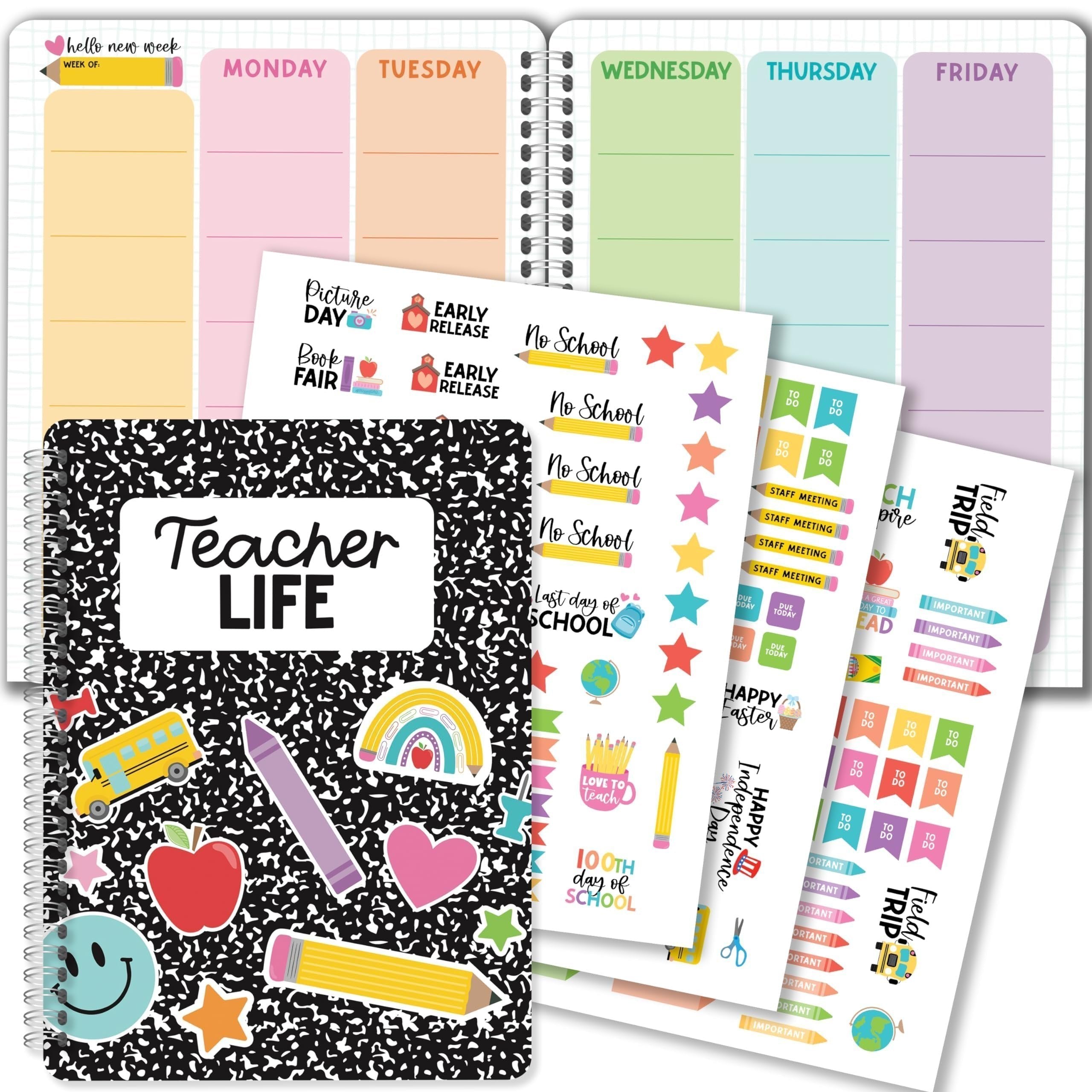 Undated Teacher Planner 2026-2027 Teaching Supplies Calendar