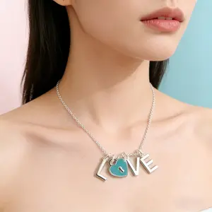 It goes with everything and suits everyone! Heart-shaped clavicle chain with love letter pendant, a fashionable necklace for women.
