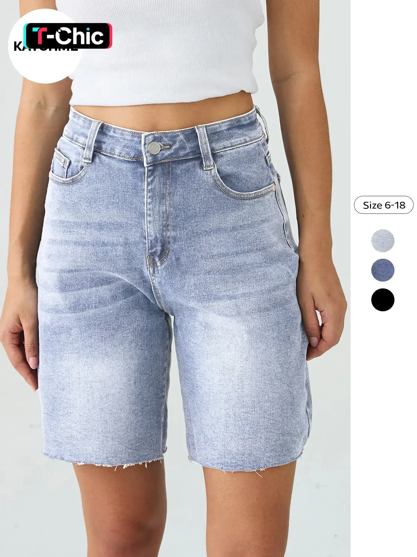 Women's Vintage Casual Mid-Rise Tassel Hem Baggy Light Wash Denim Summer Shorts Jean Shorts Bermuda Shorts Womenswear Bottom