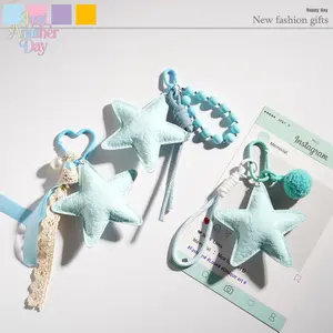 Light Blue Starfish Keychain, Cute Beaded & Lace Bag Charm, Fashionable Car Hanging Ornament, Stylish Decorative Pendant for Handbags & Keys, Ideal Gift