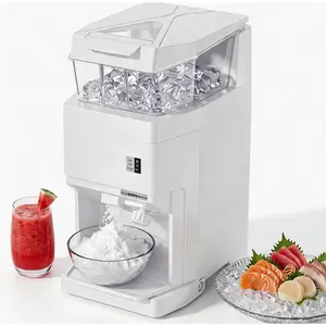 Commercial Shaved Crusher Ice Machine, 882LB/H Snow Cone Machine with 7L Storage Box, Ice Texture Control, 480W 320RPM Electric Snow Cone Maker for Home, Bars, Cafes, Parties, White