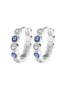 S925 Sterling Silver Evil Eye Design Earrings, Stud Earrings Jewelry, Fashionable Artificial Zircon Decor Earrings for Women & Girls, Trendy All-match & Exquisite Jewelry for Birthday Gift