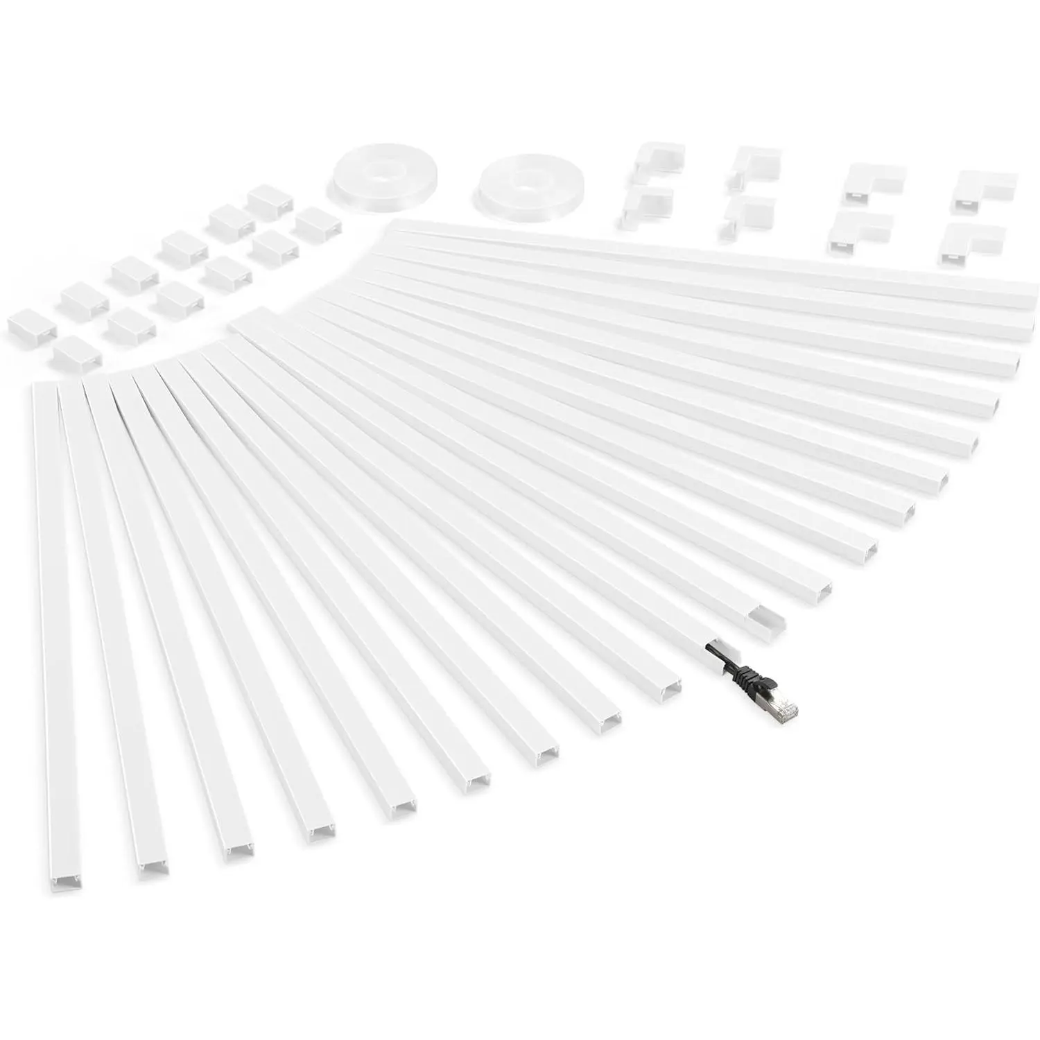 340in Cord Covers for Wires  Wall, -Cord Wire Covers for Cords, Small White Cord Hider Wall,   Raceway Wire Hider for Cords, Paintable  Concealer - 20x L17 W0.59in H0.4in