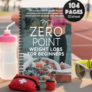 1 weight loss plan and health diary with guided fitness regimen, daily exercise plan, progress tracking and diet planning - zero point system for easy weight loss, goal tracker, nutrition recipe and exercise record book