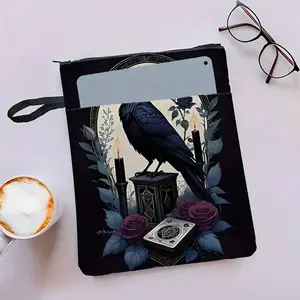 Gothic Style Hard-Shell Protective Case, Zipper & Front Pocket Design, 11.8x9 Inches Size, Office Desk Accessories, Perfect Gift for Book Lovers & Librarians