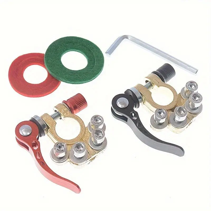 2 Battery Terminal Connectors, 4 Quick Release Disconnect Battery Terminals, Thickened Car Battery Terminal Clip