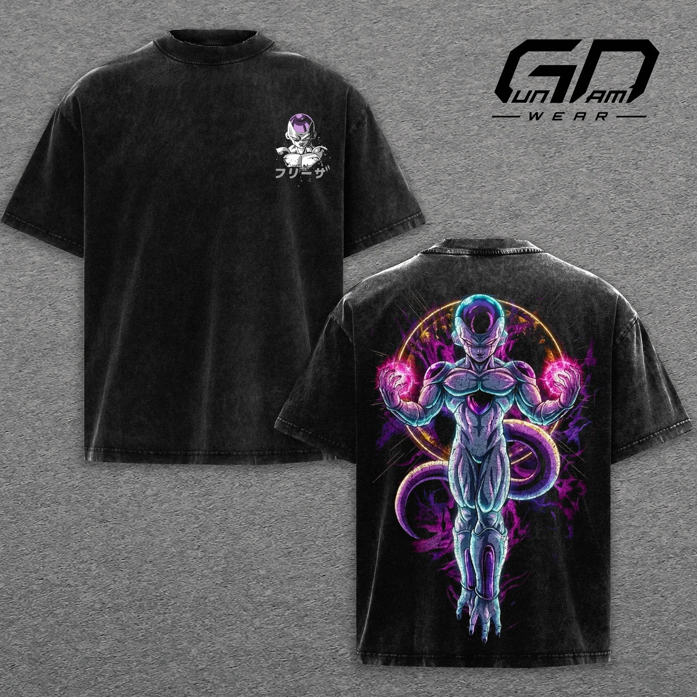 Frieza  Intergalactic Tyrant Oversized Vintage Washed T-Shirt, Heavyweight Cotton Graphic Tee – Cosmic Emperor Streetwear Apparel, Villain Aesthetic Retro Style Gift for Anime Comic Fans