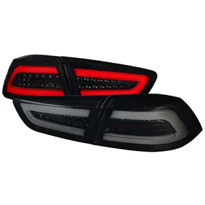 2008-2017 Lancer / 2008-2015 Lancer EVO X Sedan LED Tail Lights (Glossy Black Housing/Smoke Lens)