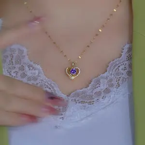 Heart Pendant Necklace for Women 2025, Gold-Plated Dainty Chain, Minimalist Chic Jewelry Gift for Her DZXL3255