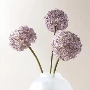 Z Gallerie Artificial Color-Coordinated Floral Ornaments Set of 3 - 40in Amethyst Allium Bulb, 30in Amaranthus, 29in Heracleum - Lilac Vase Display Accent, Artificial Artificial Flowers, Color-Coordinated Artificial Flowers