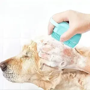 1 PCS Pet Bath Brush, Dog & Cat Silicone Massage Brush, Multifunctional Bath Brush