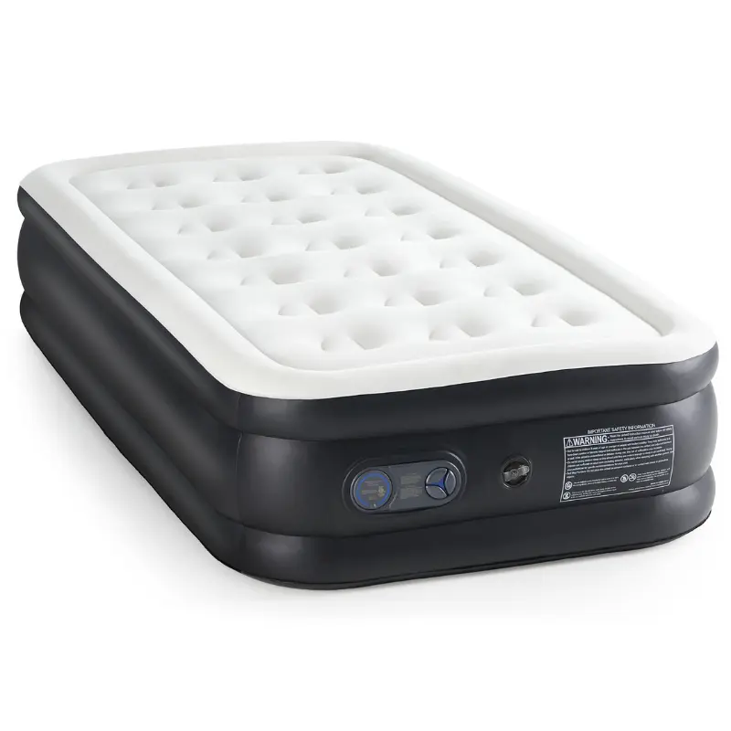 Queen Air Mattress - 18" Inflatable Blow Up Airbed with Built-in High Capacity Pump, Double Height, Non-Slip Bottom Design, Weight Capacity 660 lbs Air Bed for Home or Camping Air Mattress - 18" Inflatable Blow Up Mattress Airbed