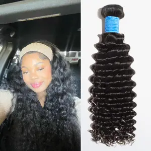 Ashine Deep Curly Salon Quality Brazilian Virgin Natural Black Bundles 100% Human Hair Double Weft Deals Full And Thick luxury extensions