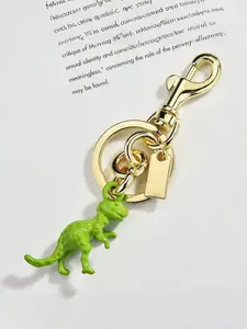 Fluorescent Dinosaur Bag Charm, Enamel Pendant Keychain, Metal Construction Keychain, Lobster Clasp, Perfect Gift for Graduation, Birthday, Trendy Accessory, Key Charms