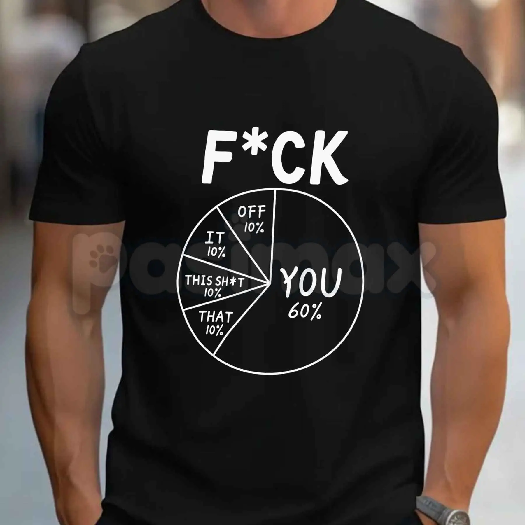 No F*cks Given Pie Chart T-Shirt – Funny Sarcastic Data Quote Unisex Cotton Graphic Tee