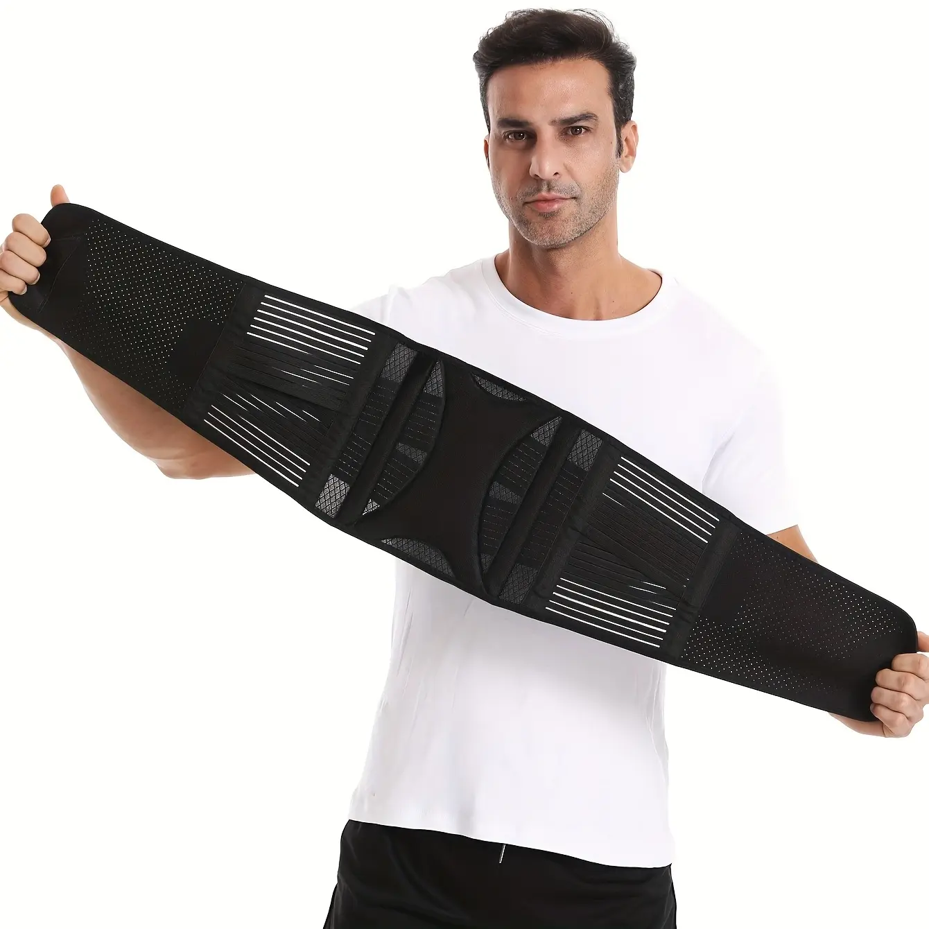 Adjustable Neoprene Waist Support Belt with Dual Compression Straps, Breathable Mesh Design, Ideal for Back Pain Relief & Crossfit Training, Breathable Waistband, Waist Trainer Belt