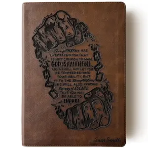 Personalized NLT Recovery Bible - Brown - He Will Provide the Way of Escape - Hand Lettered and Engraved