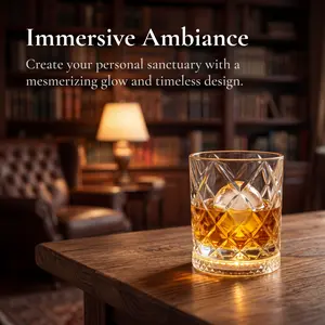 2-Piece Luxury 360° Spinning Crystal Star-Cut Glasses, European Elegant Barware, Stress-Relief Drinkware for Whiskey & Wine, Premium Gift Option