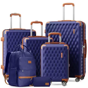 6-Piece Luggage Set, Lightweight Durable Luggage Suitcase with Travel Backpack and Small Toiletry Bag, TSA Lock, Spinner Wheels