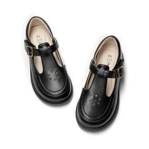 DREAM PAIRS Toddler Little Girl's Round Toe Mary Jane Dress Flats - 1 Pair, 4-5 Years, Hook & Loop, Toddler Self-Dress Design, Arch Support, Play Grip for School Uniform, All-Day Comfort