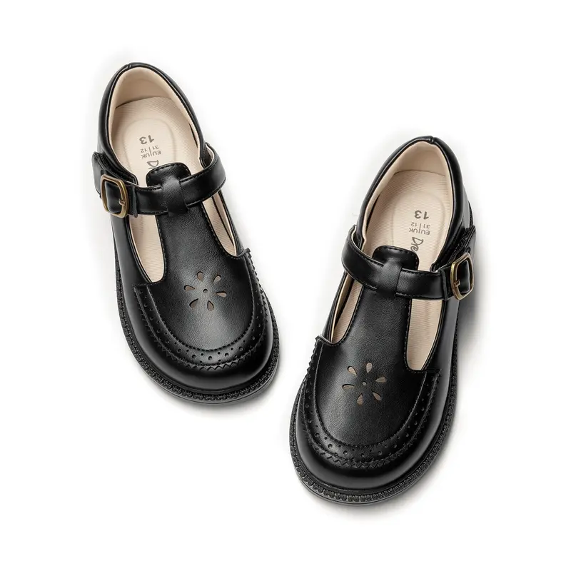 DREAM PAIRS Toddler Little Girl's Round Toe Mary Jane Dress Flats - 1 Pair, 4-5 Years, Hook & Loop, Toddler Self-Dress Design, Arch Support, Play Grip for School Uniform, All-Day Comfort