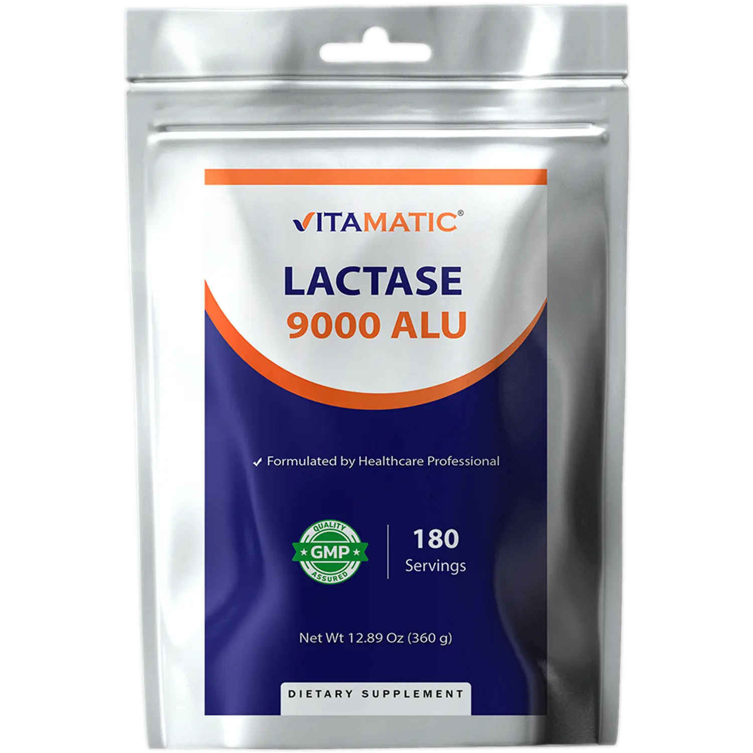 Vitamatic Unflavored Lactase Enzyme Powder Dietary Supplement - 9000 ALU Per Serving, 180 Servings, Youth Digestive Aid, Food Intolerance Solutions, Non-GMO, Gluten-Free, Professional-Formulated (Bag Included)