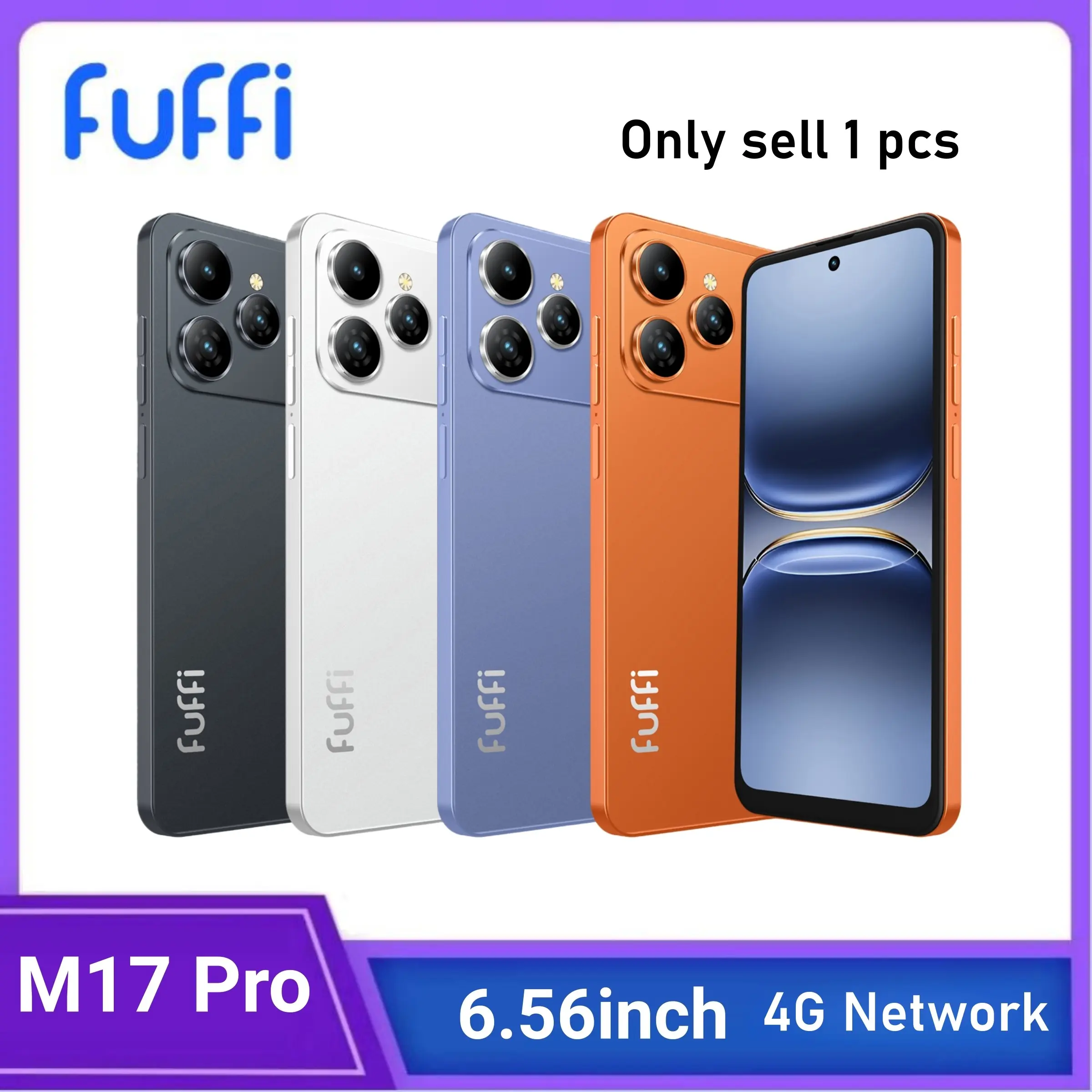 FUFFI M17 Pro Smartphone, 6.56-Inch Screen, Dual SIM Card, 4GB RAM