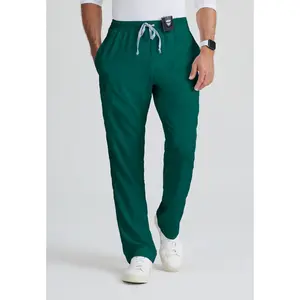 Grey's Anatomy by Barco Classic - Men's Evan 5-Pocket Zip-Fly Scrub Pant Short Large Hunter Green.