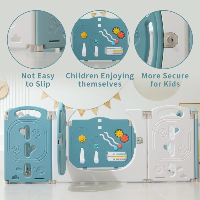 Baby Playpen,Foldable Playpen for Babies and Toddlers,Kids Activity Centre Safety Play Yard,Safety Gates for Indoor&Outdoor,Toddler Fence Play Area,Portable, Educational, 18 Panels