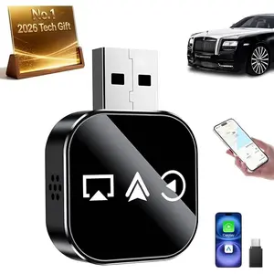 Three-In-One Wired to Wireless Carplay Adapter, Airplay Screen Mirroring, Plug-And-Play, Low Latency, Stable Signal, Compatible with Original Carplay Models