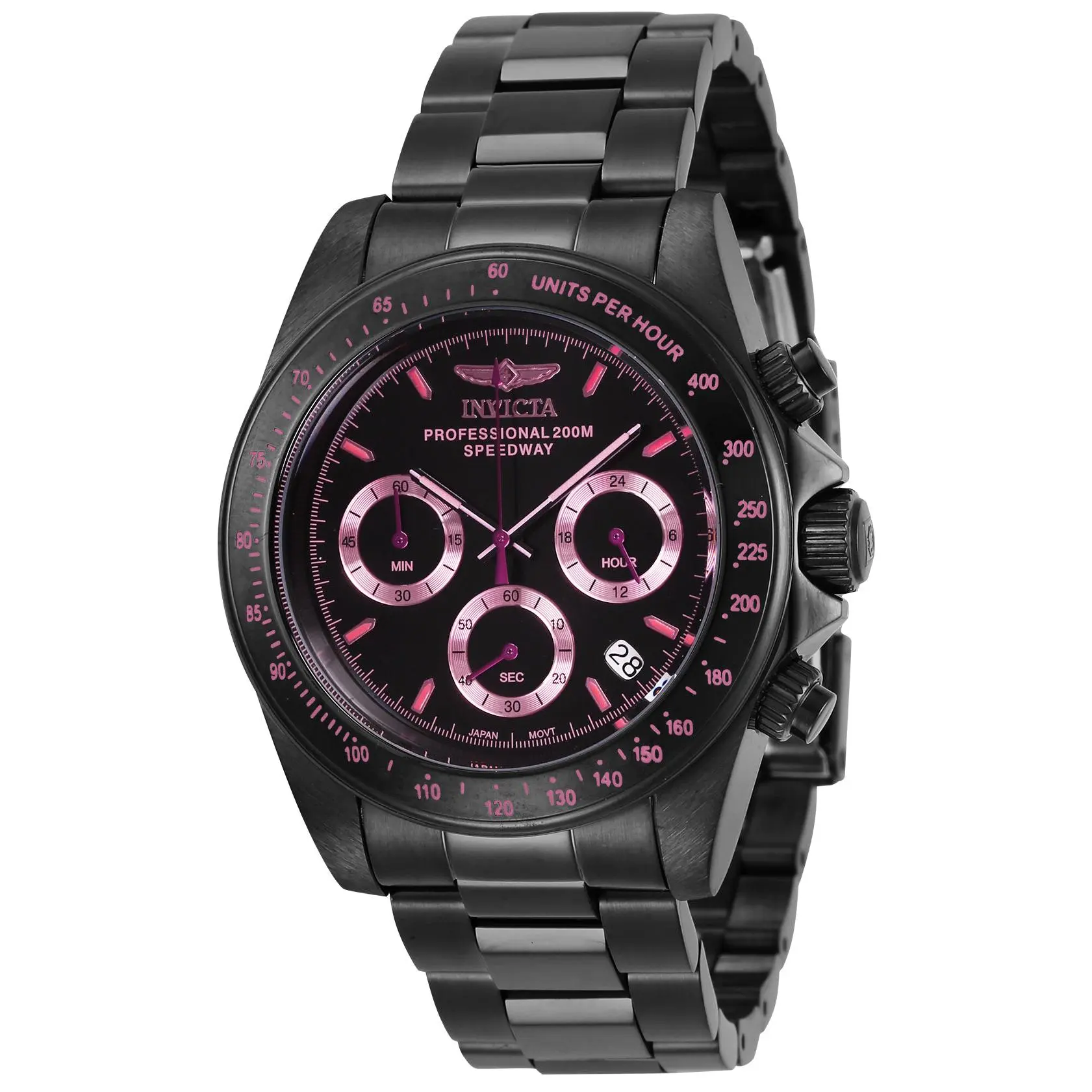 Invicta Men's 39mm Speedway Quartz Chronograph Blackout Bracelet Watch