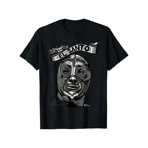 Mexican Wrestler Legend T Shirt Casual Tshirts Crewneck T-Shirt Funny Short Sleeve Unisex Graphic Tee for Men Women Adults Classic Menswear Summer Fashion Streetwear Top Clothes Soft Apparel Seamless Gamis Tropical