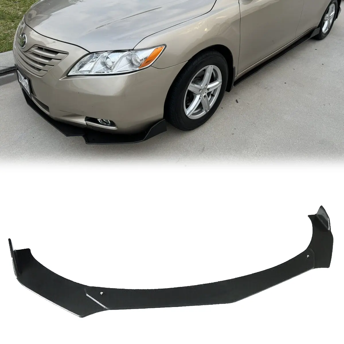 Gloss Black Front Bumper Lip Splitter Front Spoiler 1 Set - ABS Car Exterior Accessory, Direct Fit for Toyota Camry 2007-2011, Lower Placement, Correct Connector No Cutting or Splicing, Easy Install, Durable, Sporty Look, Chrome Trim & Accessories, Easy I