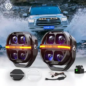 Future Eyes 180W LED light bar offroad  WhiteLights, Dual Color Spot  LED Pod Lights with Blue Coated Optical Glass Lens, Work Lights for Truck SUV ATV Jeep, 2PCS、light bar offroad spot flood light bar high beam low beam drl light truck led lights