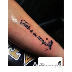 Temporary Tattoo Sticker with Butterfly Pattern & Inspirational Quotes, Waterproof Temporary Tattoos, Sweat Resistant Washable Non-Reflective Arm Shoulder Effects