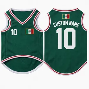 Pet Soccer Mexico Jersey, Team Dog Shirt, Game Day Outfit for Dogs, Custom Name Number Puppy Football Jersey