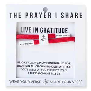 The Prayer I Share Live in Gratitude 1 Thessalonians 5:16-18 Unisex Adjustable Waterproof Bracelet for Grateful Faith