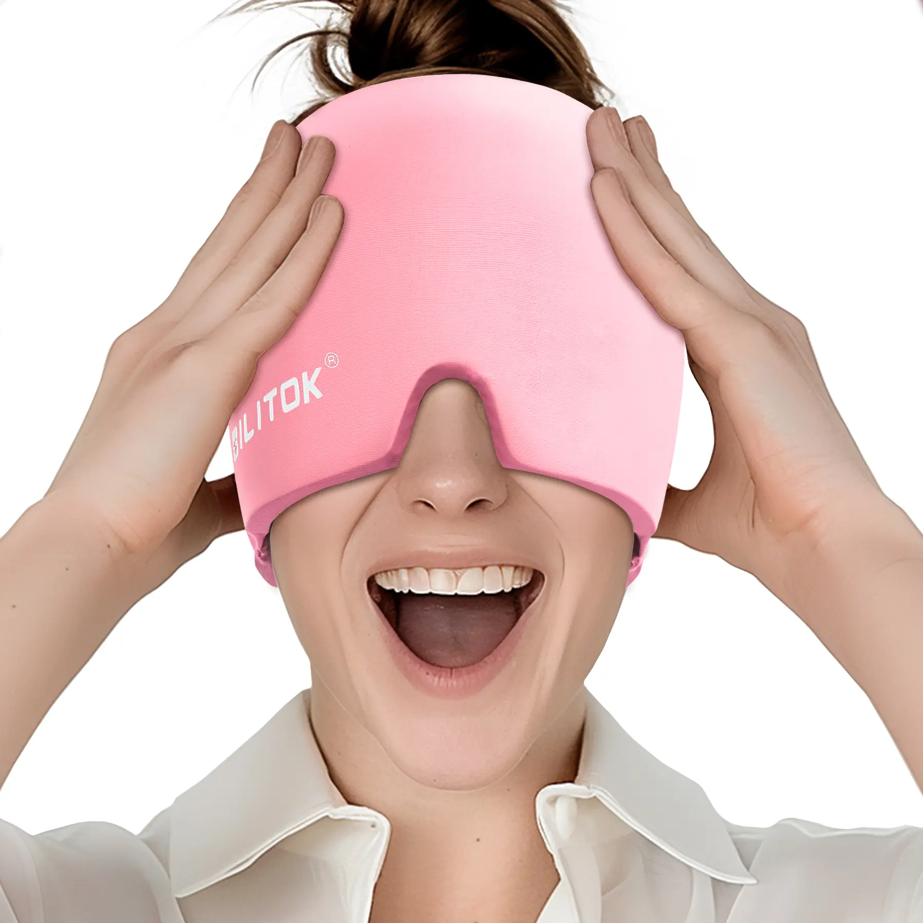 Migraine Relief Cap with Soothing Gel Ice Head Wrap for Hot and Cold Therapy, Tension/Stress Headaches, Sleeping Weighted Eye Mask (Suitable for Men)
