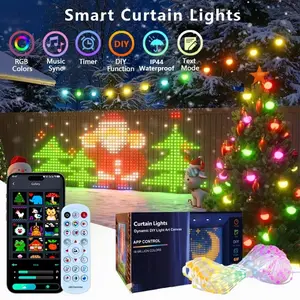 400LED DIY Curtain Lights with Music Sync & Remote Control, Perfect for Halloween Party (Haunted House) & Christmas Decoration -DIY Design with Music Synchronization & Remote, Ideal for Halloween Spooky Decor & Christmas Party, Indoor/Outdoor Use
