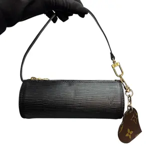 Pre-owned Louis Vuitton Leather Small Leather Goods Black Epi Mini Papillon with Charm