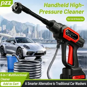 PZZ Cordless Pressure Washer Battery Powered Brushless motor Portable Power Washer Gun with 6-in-1 Nozzle & Foam Cannon, 21V Electric Handheld High Pressure Cleaning for Car Patio