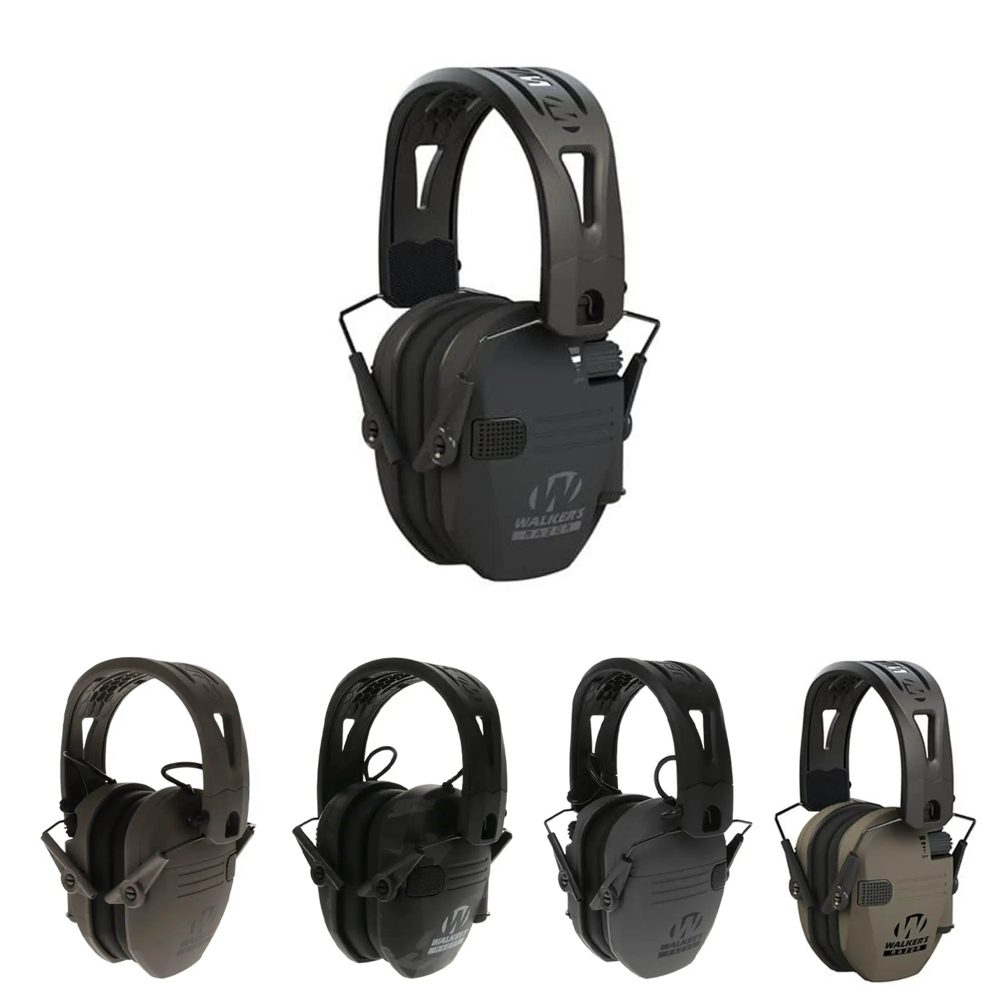 Walkers Razor Tacti-Grip Electronic Earmuff with Slip-Free Silicone Headband and HD Speakers for Hunting and Shooting, High Performance Silicone Composite Headband, Outdoor, Hunters/Shooters, Sound Clarity