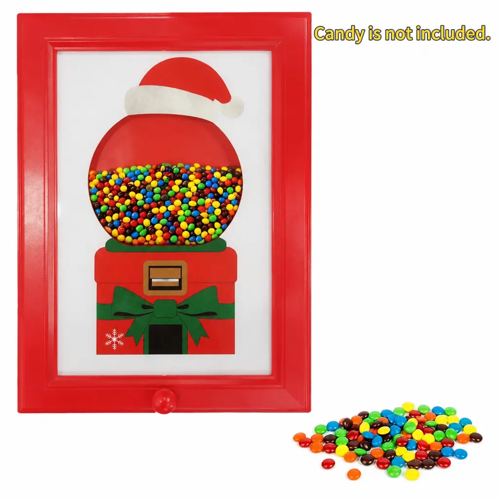 Wall Mounted Decorative Candy Dispenser - Gumball Machine-Style Organiser, High Cap Durable Plastic Snack Storage Box, Home Festive Decor for Display,home decor