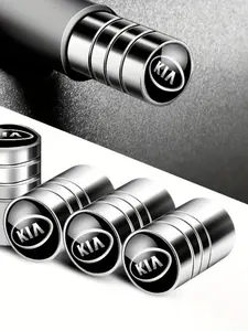 4-Pack Car Tire Valve Stem Caps Set, Aluminum Alloy Dust Cover, Fits Kia, Automotive Decoration Accessories
