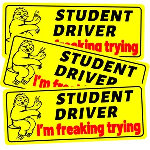 Student Driver Magnet for Car - Funny New Drivers Sticker Safety Beginner Student Driver Sign for Car