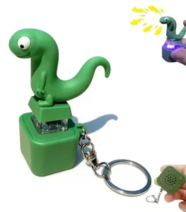 Rechargeable Lizard Keychain with Sound and Light, High Quality ABS Cute Animal Fidget Toy for Stress Relief, LED Push Button Sensory Keyring for Backpack Purse – Birthday Gift for Women Girls
