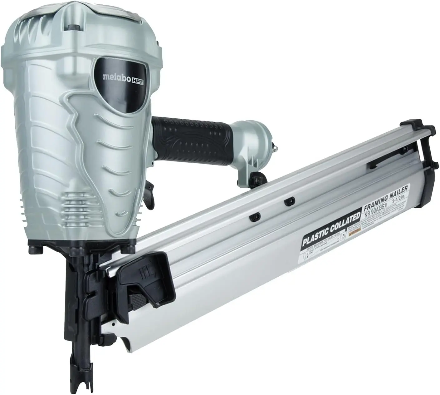 Metabo HPT Framing Nailer, Pro-Preferred Power Nailer for Flooring, Roof Decking, and More, Lightweight 7.5 lbs Framing Tool for 21° 2" to 3-1/2" Plastic Collated Nails, NR90AES1