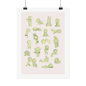 Smiski Poster Minimalist Decor for Fans of the Mysterious Figurines - NO FRAME