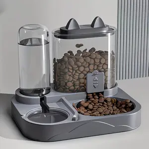 2-in-1 Pet Feeder & Water Dispenser for Cats and Dogs with Food and Water Bowls
